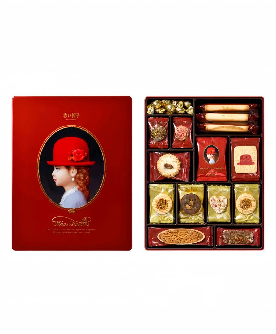 【現貨】紅帽子 RED 雜錦餅乾朱古力禮盒 (12款45塊罐裝)-RS017